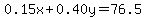 0.15x%2B0.40y=76.5