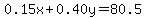 0.15x%2B0.40y=80.5+