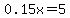 0.15x=5