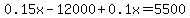 0.15x-12000%2B0.1x=5500
