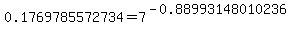 0.1769785572734+=+7%5E%28-0.88993148010236%29