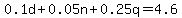0.1d%2B0.05n%2B0.25q=4.6