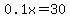 0.1x=30