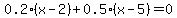 0.2%28x-2%29%2B0.5%28x-5%29=0