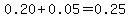 0.20%2B0.05=0.25
