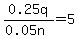 0.25q%2F%280.05n%29=5