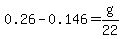 0.26-0.146=g%2F22