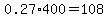 0.27%2A400=108