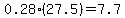 0.28%2827.5%29=7.7