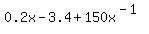 0.2x+-3.4+%2B150x%5E%28-1%29+
