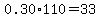 0.30%2A110=33+
