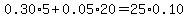0.30%2A5%2B0.05%2A20=25%2A0.10