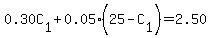 0.30C%5B1%5D%2B0.05%2825-C%5B1%5D%29=2.50