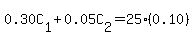 0.30C%5B1%5D%2B0.05C%5B2%5D=25%280.10%29