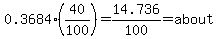 0.3684%2A%2840%2F100%29=14.736%2F100=about