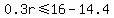 0.3r%3C=16-14.4