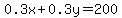 0.3x%2B0.3y=200