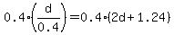0.4%28d%2F0.4%29+=+0.4%282d+%2B+1.24%29