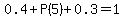 0.4%2BP%285%29%2B0.3=1