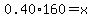 0.40%2A160=x