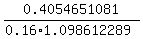 0.4054651081%2F%280.16%2A1.098612289%29