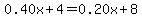 0.40x%2B4=0.20x%2B8