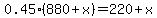 0.45%28880%2Bx%29=220%2Bx