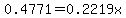 0.4771+=+0.2219x