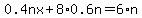 0.4nx%2B8%2A0.6n=6%2An