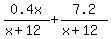 0.4x%2F%28x%2B12%29%2B7.2%2F%28x%2B12%29