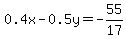 0.4x+-+0.5y=-55%2F17