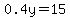 0.4y+=+15