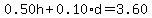 0.50h%2B0.10%2Ad=3.60