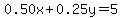 0.50x%2B0.25y=5
