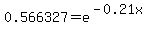 0.566327+=+e%5E%28-0.21x%29