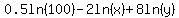 0.5ln%28100%29-2ln%28x%29%2B8ln%28y%29
