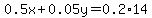 0.5x%2B0.05y+=+0.2%2A14