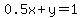0.5x%2By=1