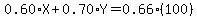 0.60%2AX%2B0.70%2AY=0.66%2A%28100%29