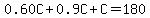 \"0.60C%2B0.9C%2BC=180\"