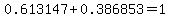 0.613147%2B0.386853=1
