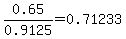0.65%2F0.9125+=+0.71233