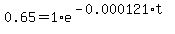 0.65=1%2Ae%5E%28-0.000121%2At%29