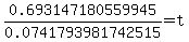 0.693147180559945%2F0.0741793981742515+=+t