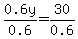 0.6y%2F0.6=30%2F0.6