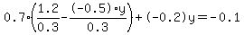 0.7%2A%281.2%2F0.3+-+-0.5%2Ay%2F0.3%29+%2B+-0.2%5Cy+=+-0.1