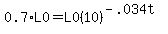 0.7%2AL0=+L0%2810%29%5E%28-.034t%29