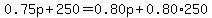 0.75p%2B250=0.80p%2B0.80%2A250