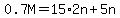 0.7M=15%2A2n%2B5n