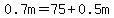 0.7m+=+75+%2B+0.5m